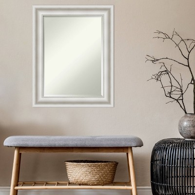 Amanti Art 24"x30" Parlor Framed Bathroom Vanity Wall Mirror White: Modern Rectangle, No Assembly Required