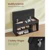 Storage Bench with Cushion 18 Pair Shoe hold , Shoe Bench with Padded Seat, 3 Compartments, Hidden Storage, Shelves, Hallway Bedroom, - 2 of 4