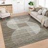 Machine Washable Area Rugs Modern Abstract Indoor Mat Non Shedding Neutral Throw Rugs Foldable Geometric Strip Thin Floor Cover for Living Room - 4 of 4