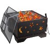 Outdoor Wood Burning Fire Pit with Mesh Lid for Garden, Camping, Bonfire - 4 of 4