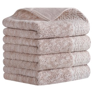REGALWOVEN Bathroom Geometry Pattern Soft Absorbent Cotton Hand Towel 13 x 28 Inch - 1 of 4