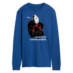 Men's - Disney Villains - Cruella De Vil Love Unfasionable Long Sleeve Graphic T-Shirt - 1 of 4