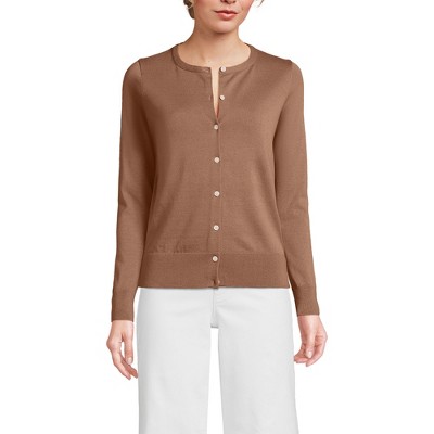 Lands' End Women's Fine Gauge Cotton Cardigan Sweater