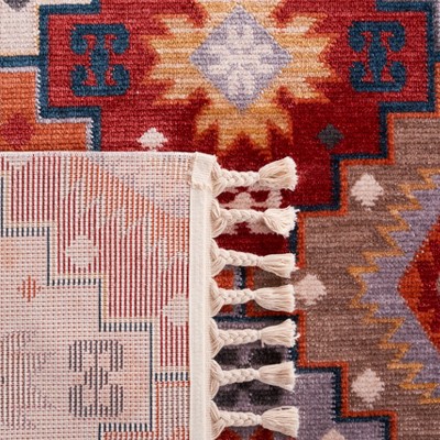 Braided Medallion Handmade 8' x 10' Red Cotton Blend Area Rug