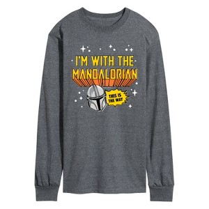 Men's - Star Wars - The Mandalorian Im With Mando Long Sleeve Graphic T-Shirt - 1 of 3
