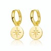 Guili 14K Gold Plated Bar Drop Hoop Earrings Designed for Elegant Jewelry Enthusiasts Featuring a Sleek and Sparkling Look for All Occasions - 2 of 3