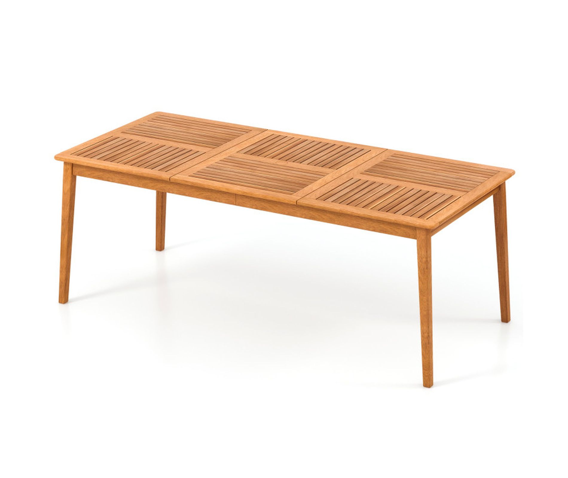 79 Inch Acacia Wood Patio Dining Table for 8 with 1.96 Inch Umbrella Hole, Natural Rectangle Outdoor Table
