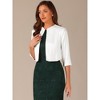 INSPIRE CHIC Women's Cropped Open Front Lapel Collar Business Office Classical Jacket - 4 of 4