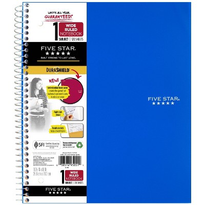 Photo 1 of ****3 PACK MISC COLORS*** Spiral Notebook 1 Subject Wide Ruled Anti-Microbial - Five Star