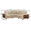 GDFStudio Antonia Modular Beige Corduroy Upholstered L-Sectional Sofa with Built-In Shelf - 3 of 4