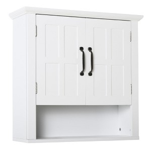 HDZNVF 3 Tier Bathroom Wall Cabinet with Adjustable Shelf and 2 Doors - 1 of 4