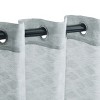 Geometric Diamond Sheer Grommet Curtain Panel Set by Blue Nile Mills - 3 of 4