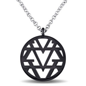 EVERLY JEWELRY | Sterling Silver V1969 ITALIA Openwork Necklace Black Rhodium Plated - 17 inch - 1 of 4