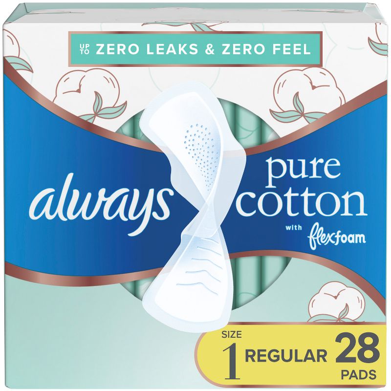 Always Pure Cotton with Wings Size 1 Regular Unscented - 28ct, 1 of 9
