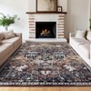 Vintage Area Rugs Washable Floral Carpet Non Slip Non Shedding Ultra Thin Floor Cover Foldable Oriental Indoor Mat for Bedroom Living Room - 2 of 4