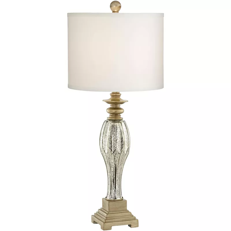 Light Gold Base White Drum Shade, Home Depot Table Lamps For Bedroom