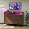 8-Drawer Dresser with Charging Station & RGB Lights | Wide Bedroom Dresser Chest with 3 Outlets + 2 USB Ports, App-Controlled LED Lighting for Gaming - 3 of 4