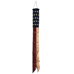 Briarwood Lane Everyday Tea Stained Usa Embroidered Windsock Wind Twister x Wind Spinner - 1 of 2