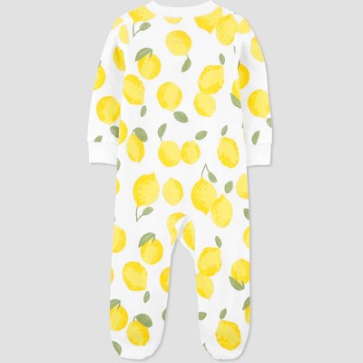 Carter's Just One You® Baby Girls' Lemon Footed Pajama - White/Yellow 3M