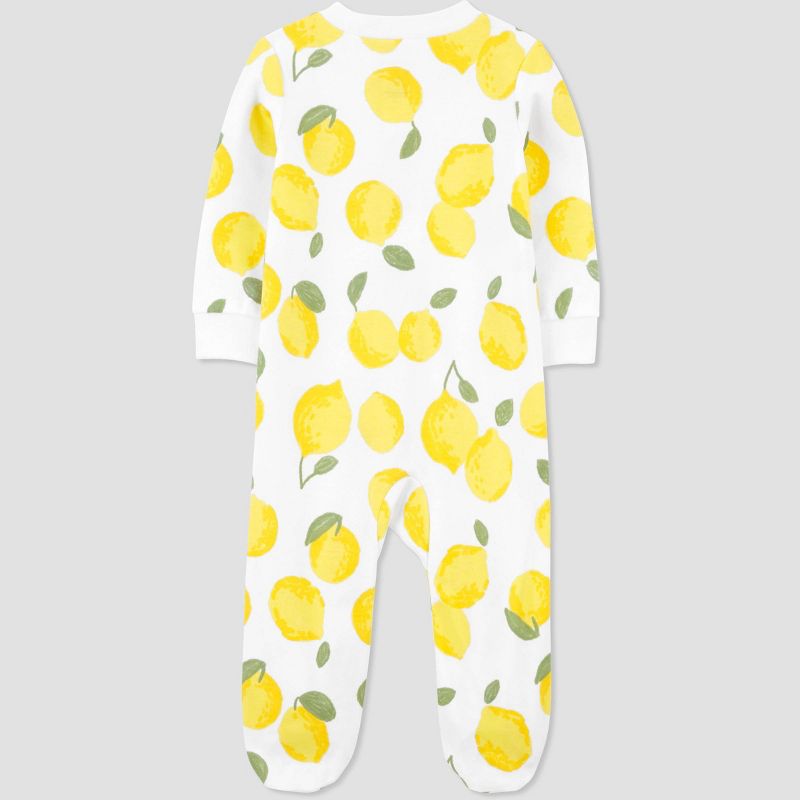 Carter's Just One You® Baby Girls' Lemon Footed Pajama - White/Yellow, 5 of 10