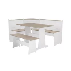 Ardmore Breakfast Nook Dining Sets White/Gray - Linon