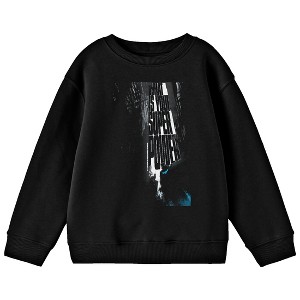 Batman What Is Your Superpower Crew Neck Long Sleeve Youth Black Sweatshirt - 1 of 2