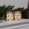 2ct Battery Operated Glass LED Candles with Moving Flame Silver Stars: Flameless Pillar, Winter Decor, Lumabase - 3 of 4