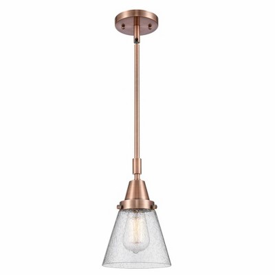 Cone - 1 Light Stem Hung Mini Pendant In Industrial Style-9.13 Inches Tall and 6 Inches Wide