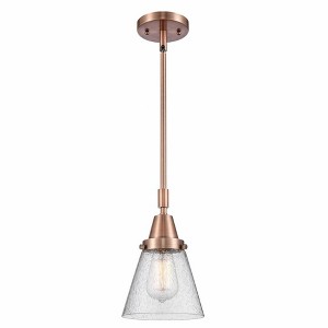 Cone - 1 Light Stem Hung Mini Pendant In Industrial Style-9.13 Inches Tall and 6 Inches Wide - 1 of 1