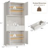 COZONY Tall Storage Cabinet, 70" Kitchen Pantry Cabinet with Doors, Fluted Cupboard, Microwave Shelf, Drawer, Freestanding for Dining Room - 2 of 4