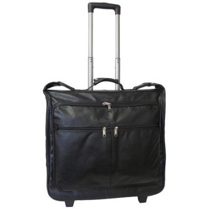 Amerileather Wheeled Leather Garment Bag – Fold-Out Upright Travel Case with Rolling Base and Suit Carrier Design for Business Trips - 1 of 4