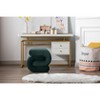 VYNXARIA Ottomans and Benches - Dark Green S-Shape Makeup Stool and Footstool, 19.30" x 18.10" x 18.10" - 4 of 4
