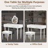 GlasFlength Modern Vanity Tables Set with Mirror Touch Screen Lighted Mirror, Dressing Table and Cushioned Stool Set with Drawers, White, 40"*17“*51” - 3 of 4