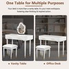 GlasFlength Modern Vanity Tables Set with Mirror Touch Screen Lighted Mirror, Dressing Table and Cushioned Stool Set with Drawers, White, 40"*17“*51” - image 3 of 4