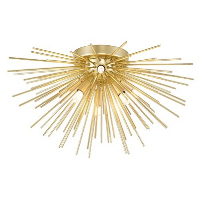 CWI Lighting Savannah 6 Light Flush Mount With Gold Leaf Finish
