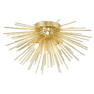 CWI Lighting Savannah 6 Light Flush Mount With Gold Leaf Finish - 1 of 4