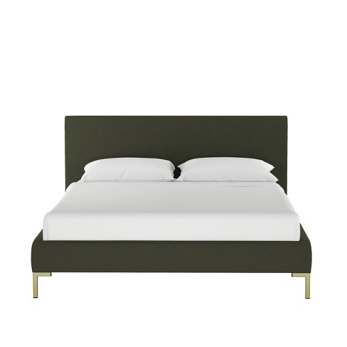Queen Daisy Platform Bed With Brass, Brass Beds Queen Size