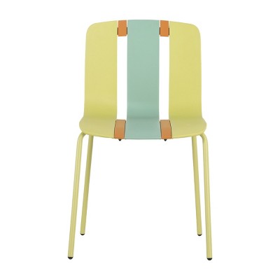GlasFlength Accent Chairs Modern Striped Seating All Weather Construction Indoor Outdoor Use For Living Room, Yellow, 20.47"*18.9"*31.5"
