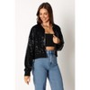 Petal and Pup Womens Stevie Sequin Bomber Jacket - Black XL - 3 of 4