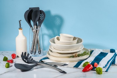 Cuisipro Gray Silicone and Stainless Steel Kitchen Tool Set