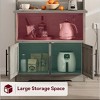 Bakers Rack With Storage - Microwave Stand With Power Outlets, With Thick Table Top, Farmhouse Pantry Hutch Bakers Rack for Kitchen, Dining Room - 4 of 4