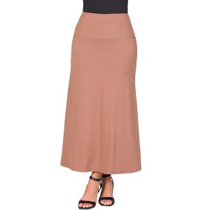 Womens Elastic Waist Maxi Skirt  - 24seven Comfort Apparel™ - 1 of 4
