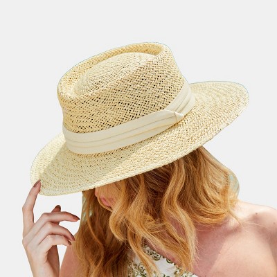 Women's Timeless Straw Boater Hat -Cupshe
