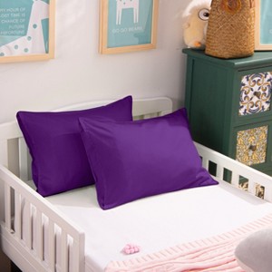 2 Pack 500 Thread Count Cotton Envelope Toddler Pillowcases, Ultra Soft Travel Pillow Cases - NTBAY - 1 of 4