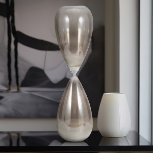 Contemporary Hourglass Sculpture for Home Decor - Stylish Decorative Object for Family Game Night, Desk Decor, and Living Room Decoration - 1 of 4