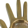HomeRoots 8" Antiqued Gold Cast Iron Hand Trinket Tray - 4 of 4