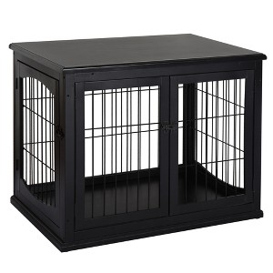 Vynxaria Dog Crate Furniture ¨C 2-in-1 End Table with Double Lockable Doors, Decorative Indoor Puppy Kennel - 1 of 4