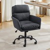 QingMoon PU Leather Office Desk Chair, 360° Swivel Computer Chair, Modern Ergonomic Armchair with Square Mid-Back for Conference, Study Room - 2 of 4