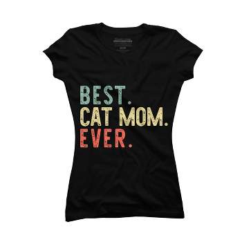 Junior's Design By Humans Best Cat Mom Ever Funny Mommy Vintage Gift Christmas T-Shirt By mothersdaygift T-Shirt