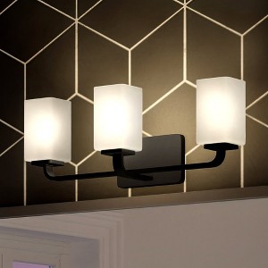 Urban Ambiance Luxury Contemporary Bath Light 8.5''H x 23.5''W,  Midnight Black Finish,  Louisville Collection, UHP4330 - 1 of 4